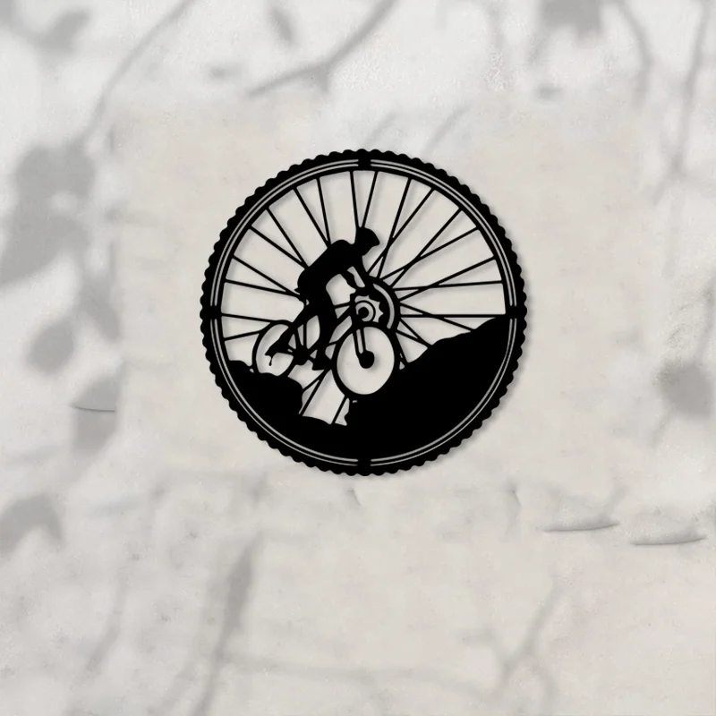 Mountain Biking Gifts - CIFBUY Metalen wandkunst mountainbike sculptuur muurschildering