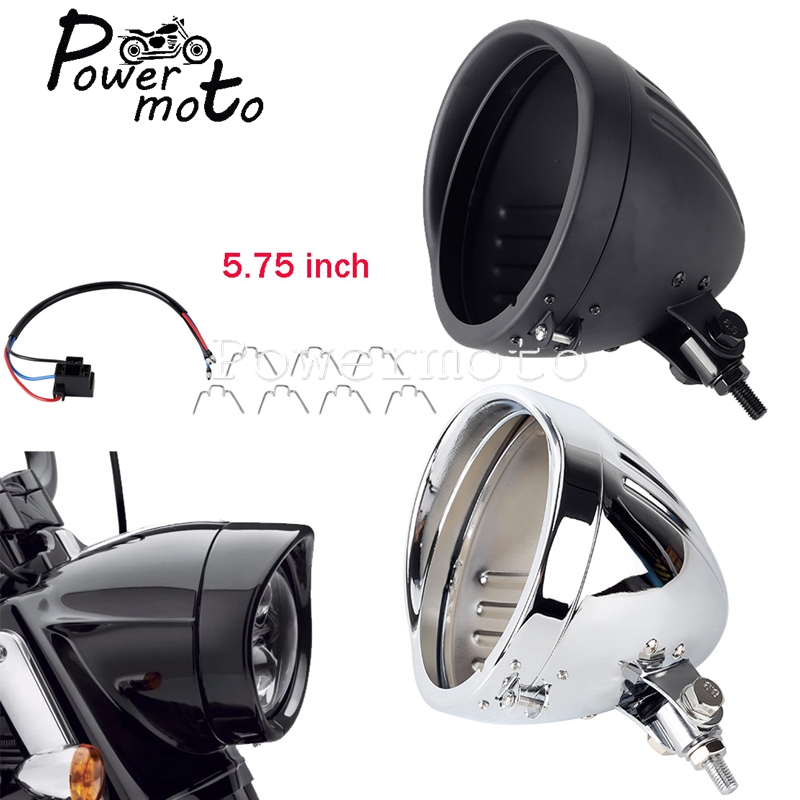 Mountain Biking Derby - 5.75 Inch Motorfiets Stalen Koplamp Behuizing